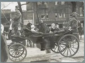 Amsterdam Prints: Police and Amsterdam Citizens Gazing at Carriage with Royal Family Members