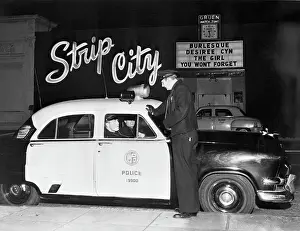 Exotic Dancing Prints: Police Car Outside Strip Club