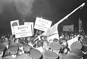 Police Amongst Crowd at Anti-Vietnam Protest in Italy
