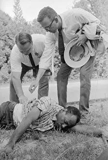 Police Examine Wounded James Meredith