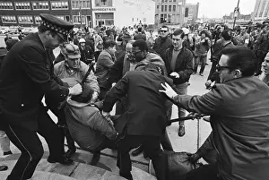 Police Fighting SDS Marchers on Street