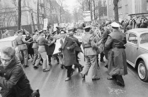 Marchers Prints: Police Hold Back Crowd of Protesters