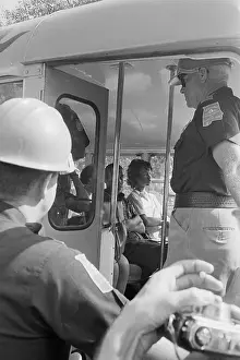 Police Officer on School Bus