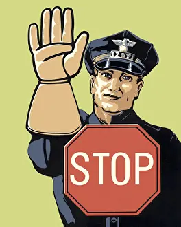 Mannerism Prints: Police Officer and Stop Sign