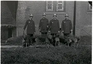 1910s Style Prints: Police Officers with Police Dogs