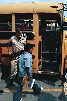 School Bus Prints: Police Overseeing School Bus Integration