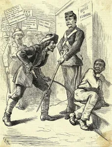 Hate Prints: Police and Overseer Character with Whip Against Black Man