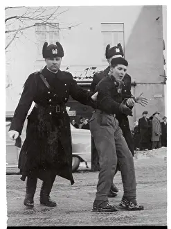 Police Removing a Finnish Striker from Work Site