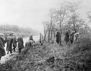 Indiana Prints: Police and Richard Loeb Searching Field