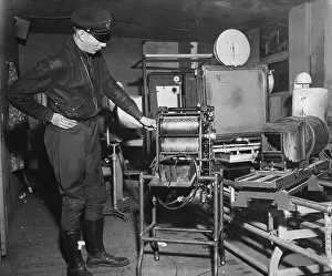 Printing Press Prints: Police Standing Next to Counterfeit Equipment