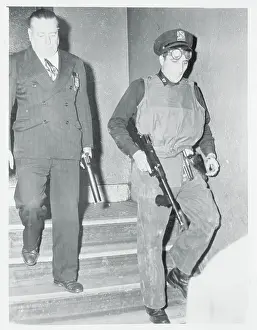 Police walking Down Stairs