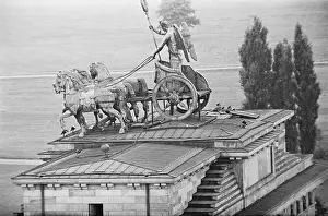 Neoclassical Prints: Police Watching Activity Across Border