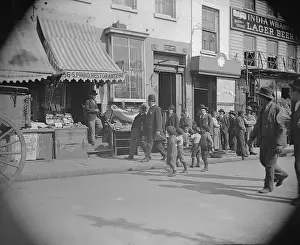 Awning Prints: Policeman Arresting a Hobo on Mulberry Street