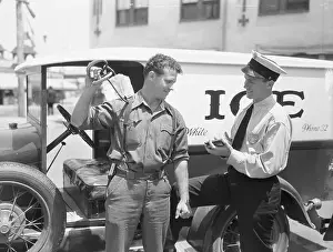 Policeman Garland Matthews with Iceman Gordon Clark