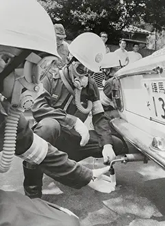 Policeman with Gas Mask