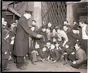 Dice Prints: Policeman Reprimands Young Dice Players