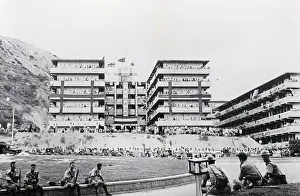 Resettlement Prints: Policemen Lining Hong Kong Street