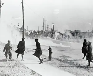 Dearborn Prints: Policemen Trying to Control a Riot