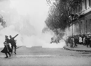 Tear Gas Prints: Policemen Using Tear Gas