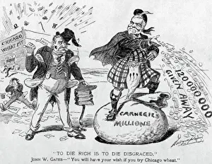 Gates Prints: Polit Cartoon/Money Bags & Wheat Pit