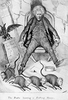 Political cartoon of the Cabinet Abandoning Jackson