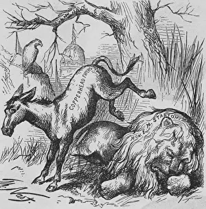 Political Cartoon of a Democratic Donkey by Thomas Nast