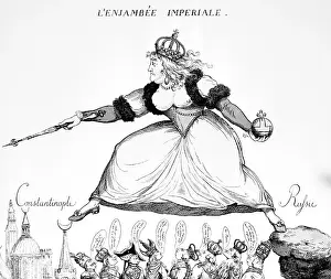 Stepping Prints: Political Cartoon Depicting Catherine II