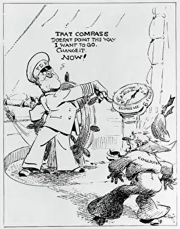 Franklin D Prints: Political Cartoon Depicting FDR