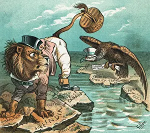 Eagle Prints: Political Cartoon Depicting Foreign Affairs