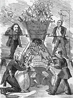 Ethnic Diversity Prints: Political Cartoon Depicting Naturalization Mill