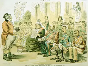 Beggar Prints: Political Cartoon of Queen Victoria Panhandling