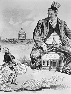 Political Cartoon of Uncle Sam and the Boss Thief