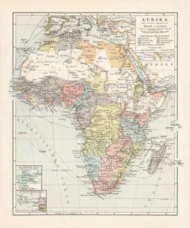 Images Dated 2nd December 2019: Political map of Africa, lithograph, published in 1899