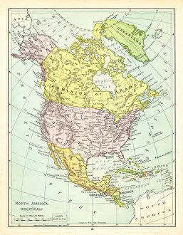 Images Dated 7th May 2018: Political Map of North America 1895