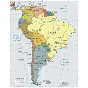 Images Dated 11th July 2018: Political map of South America