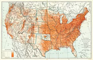 Images Dated 7th May 2018: Political Map of United States 1895
