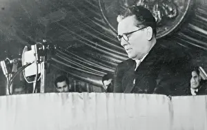 Politician Josip Tito At Podium