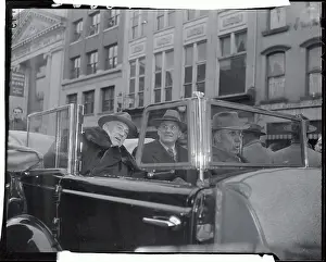 Poughkeepsie Prints: Politicians Riding Past Building in Car