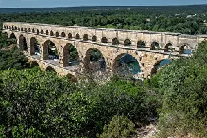 Prints of The Pont Du Gard, an ancient Roman aqueduct located in southern France Travel Imagery Prints: Pont Du Gard