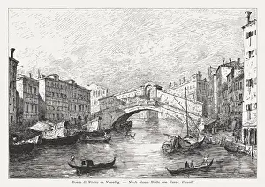 Ponte di Rialto in Venice, painted (1780) by Francesco Guardi