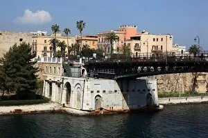 Historic Center Collection: Ponte Girevole, revolving bridge, swing bridge of Taranto, connects the old town with the new town