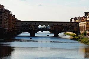 Ponte Vecchio Collection: Ponte Vecchio Bridge, Reflections, Florence, Italy