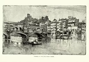 Ponte Vecchio, Florence, Italy, 19th Century