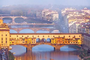 Ponte Vecchio Collection: Ponte Vecchio in Florence, Tuscany, Italy at sunrise