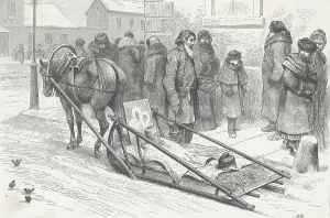 Tragedy Prints: Poor Citizens Relief Man Collecting Street Donations