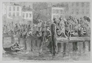 Poor City Dwellers Enjoying Dock Area for Fun
