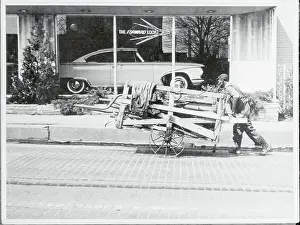 Poor Person Prints: Poor Man Walking by Luxury Car