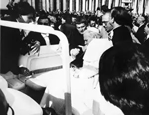 Peters Basilica Prints: Pope John Paul II Assisted by Aides