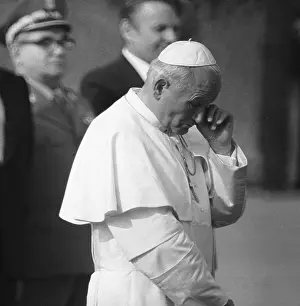 1970s Prints: Pope John Paul II Crying During a Speech
