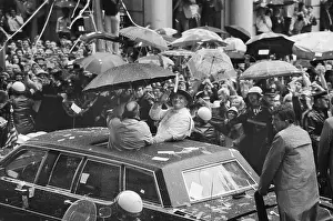 Pope John Paul II Riding In Parade